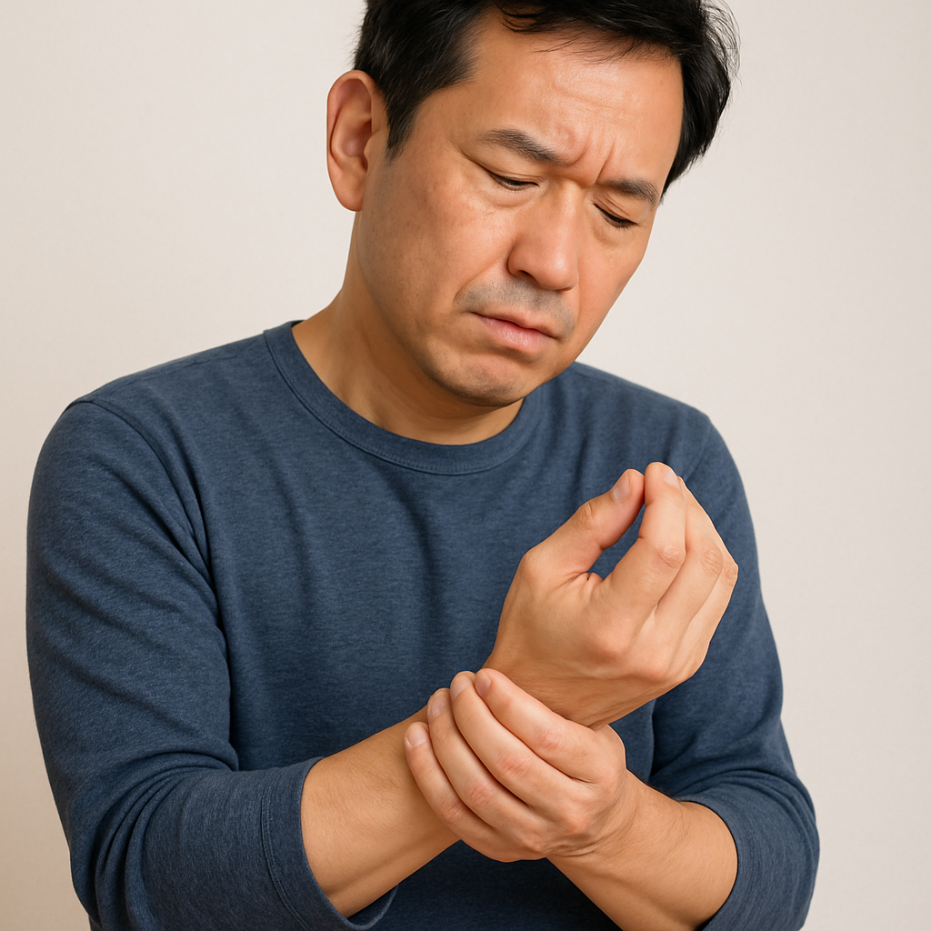 手関節に違和感を感じている40代男性