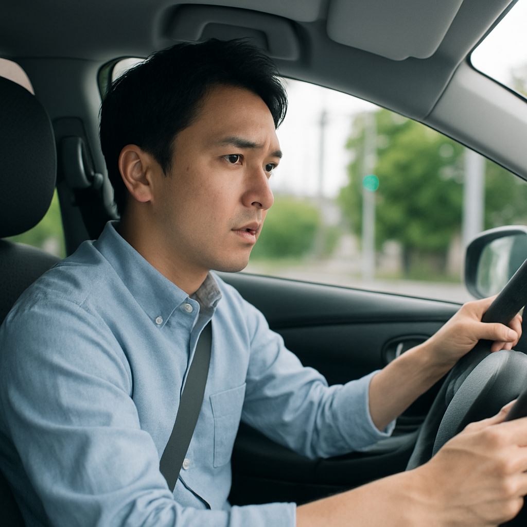 車を運転する男性