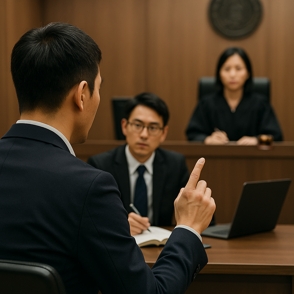 交通事故裁判をしている様子