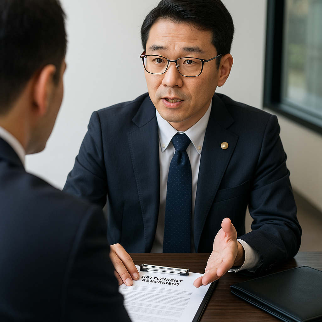 弁護士が示談交渉をしている様子