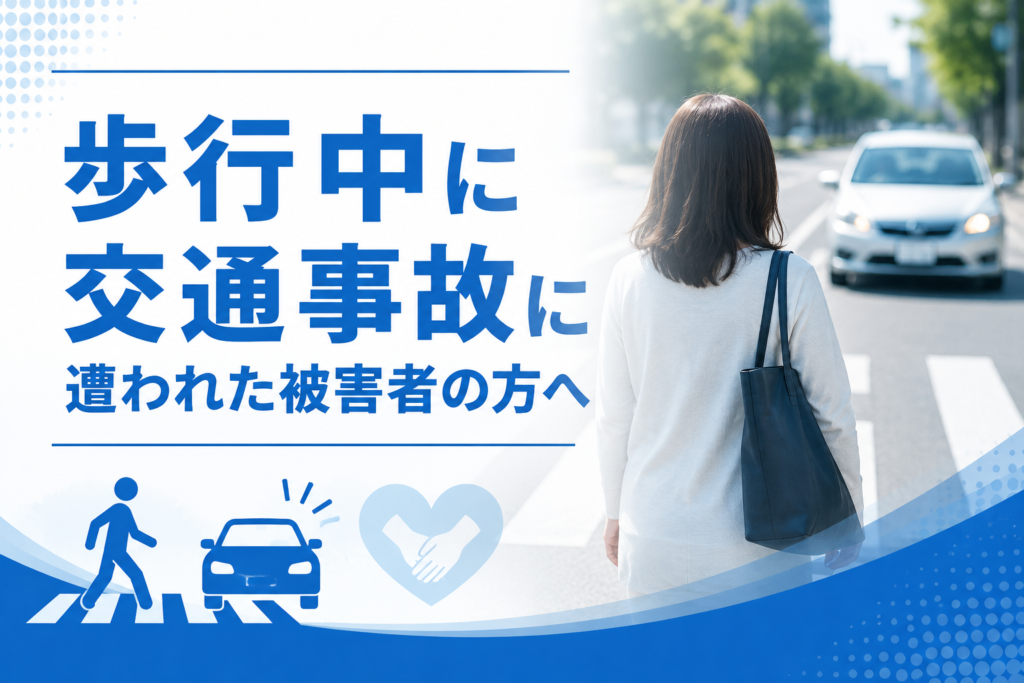 歩行中に交通事故に遭われた被害者の方へ