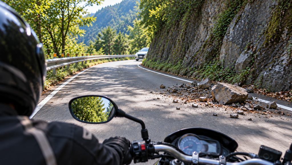 道路に障害物が落ちていた時